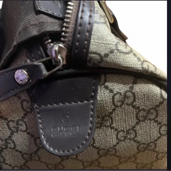 Gucci Beige and Brown Supreme Joy Boston Bag with Iconic Pattern - Picture 7 of 8
